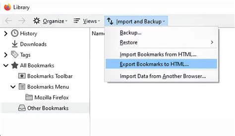 how to copy mozilla bookmarks from another computer