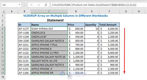 how to copy multiple columns in excel using vlookup