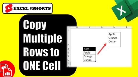 how to copy multiple rows into one cell in excel