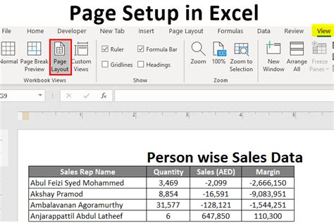 how to copy page setup in excel