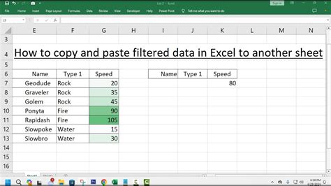 how to copy paste filtered data in excel