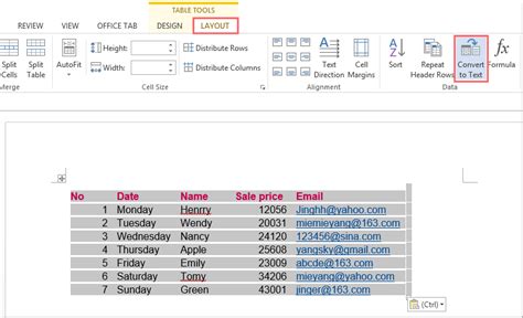 how to copy paste from excel to word without table