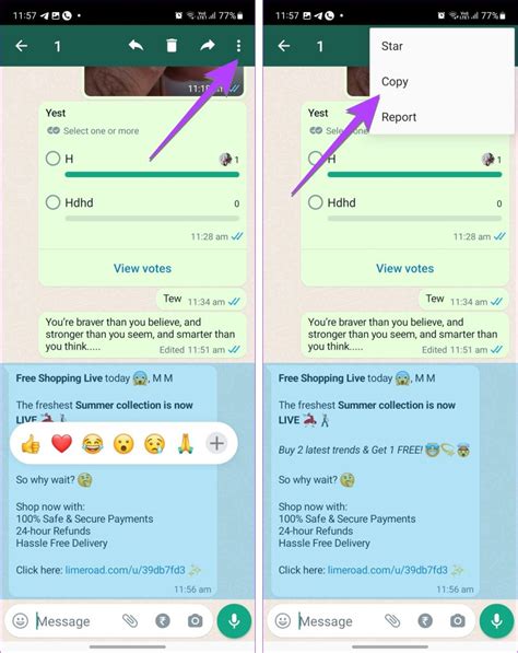 how to copy text from image in whatsapp android