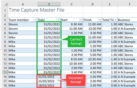 how to correct date and time in excel