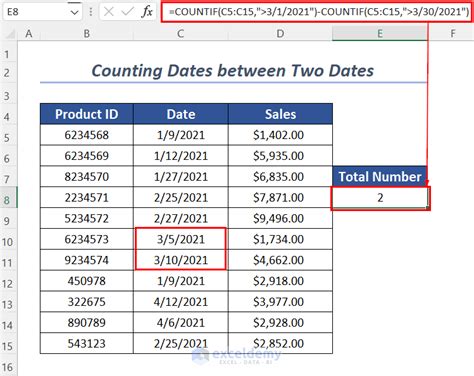 how to count data range in excel