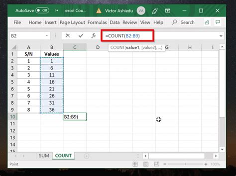 how to count formula cells in excel