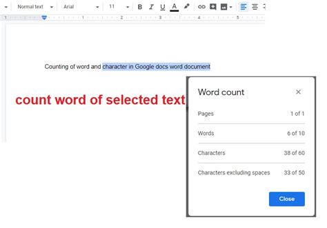 how to count highlighted words in google docs