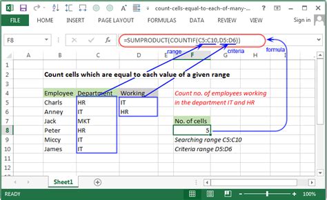 how to count number of cells in excel with a value