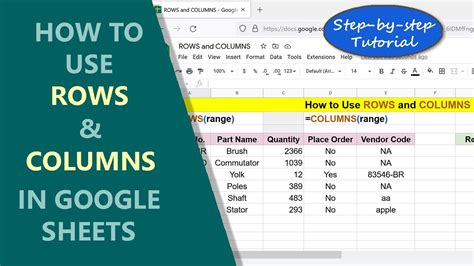 how to count number of columns in google sheets