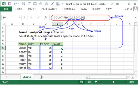 how to count number of items in excel
