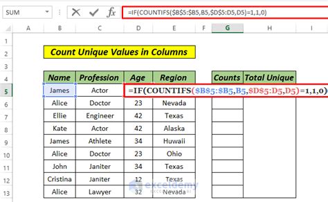 how to count number of values in excel column