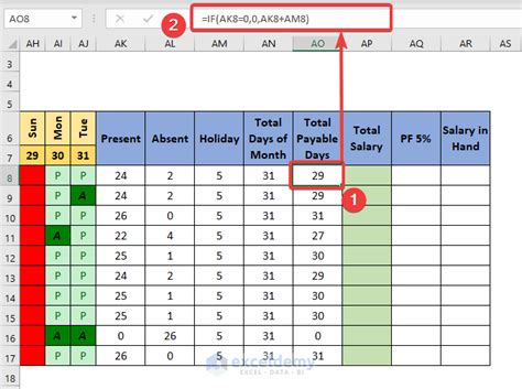 how to count present and absent in excel