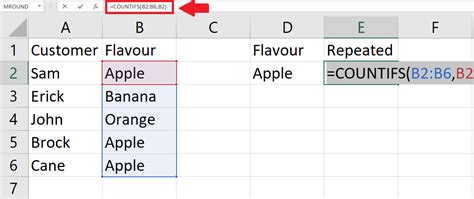 how to count repeated values in excel