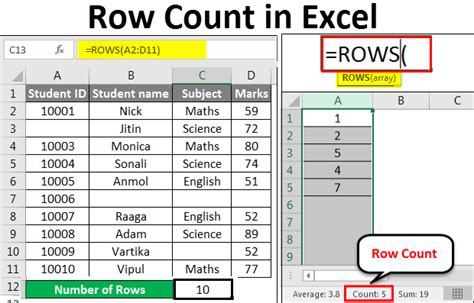 Count Rows in Excel Easily