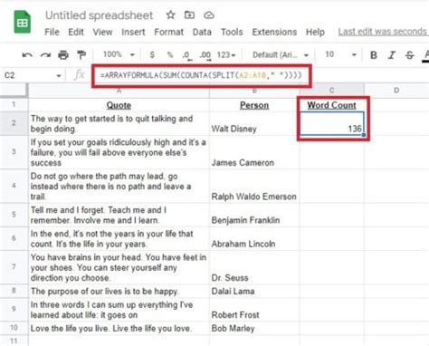 how to count same words in google sheets