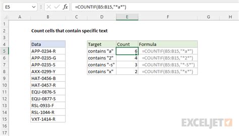 how to count text in excel formula