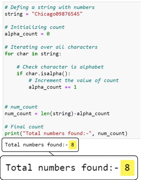 how to count the number of numbers in a string python