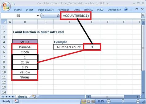 how to count total value in excel
