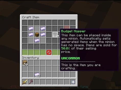 how to craft hopper in skyblock