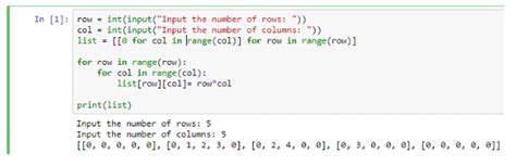 how to create 2d array in python