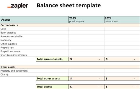 how to create a balance sheet in google docs