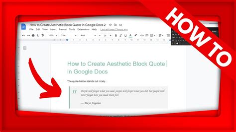 How To Create A Block Quote On Google Docs