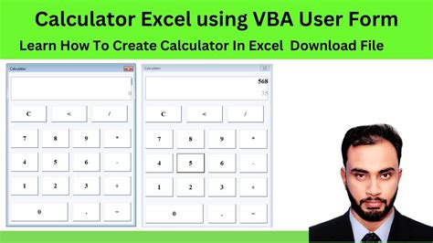 how to create a calculator in excel using vba