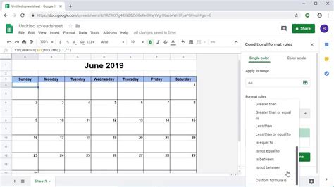 how to create a calendar in google sheets