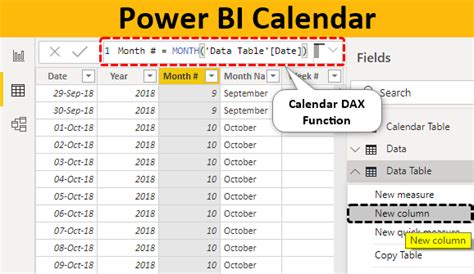 How To Create A Calendar Table In Power Bi Using Power Query