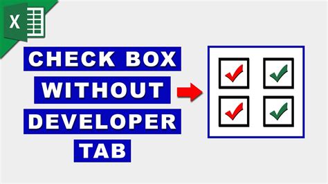 how to create a checkbox in excel without developer tab