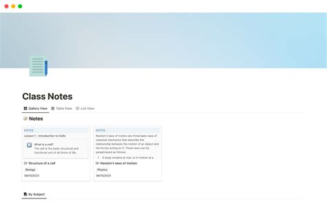 how to create a class in notion