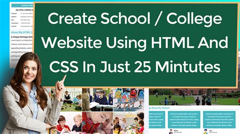 how to create a college website using html and css code