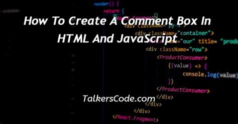 How To Create A Comment Box In Html And Javascript Codepen