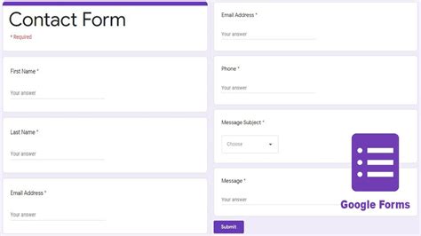 how to create a contact form in google forms