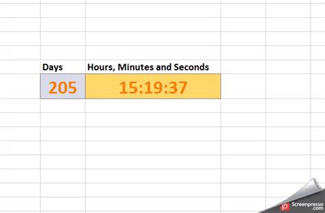 how to create a countdown in excel