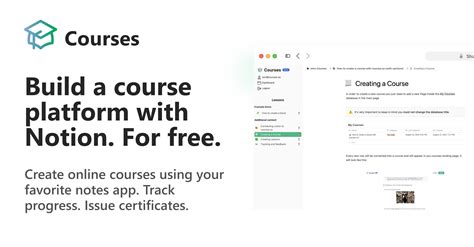 how to create a course in notion