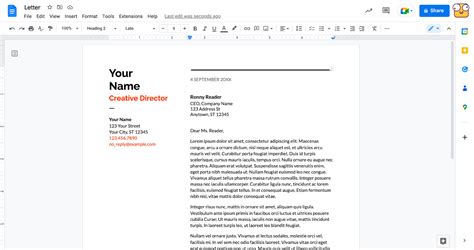 how to create a cover letter on google docs