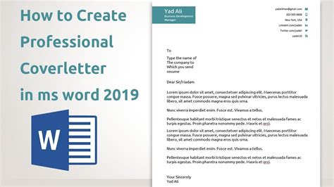 how to create a cover letter using word