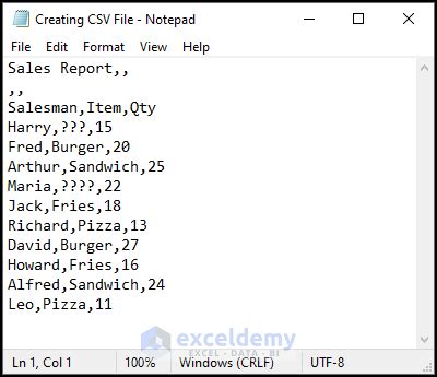 how to create a csv file in excel