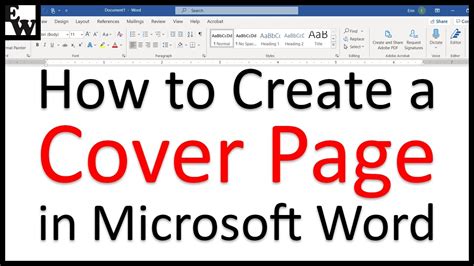 how to create a custom cover page in word