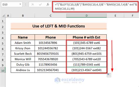 how to create a custom phone number format in excel