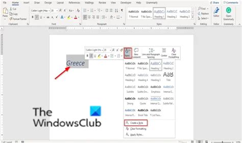 how to create a custom style in word