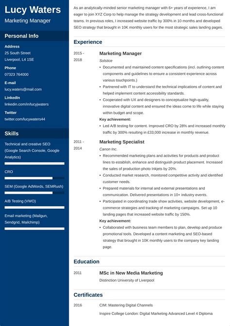 how to create a cv for work