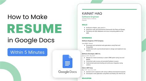 how to create a cv using google docs