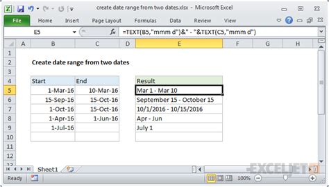 how to create a date count in excel