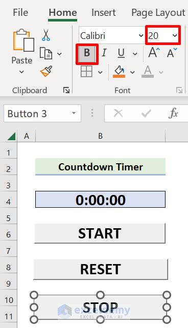 how to create a date countdown timer in excel