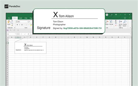how to create a digital signature block in excel