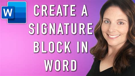 how to create a digital signature block in word