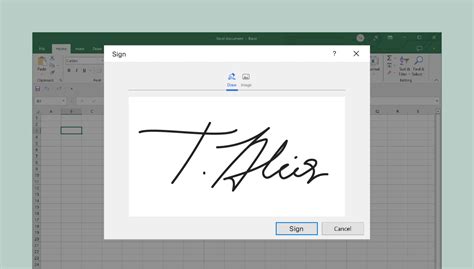 how to create a digital signature in excel