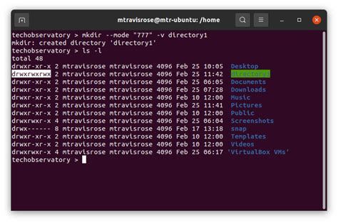 how to create a directory with specific permissions in linux